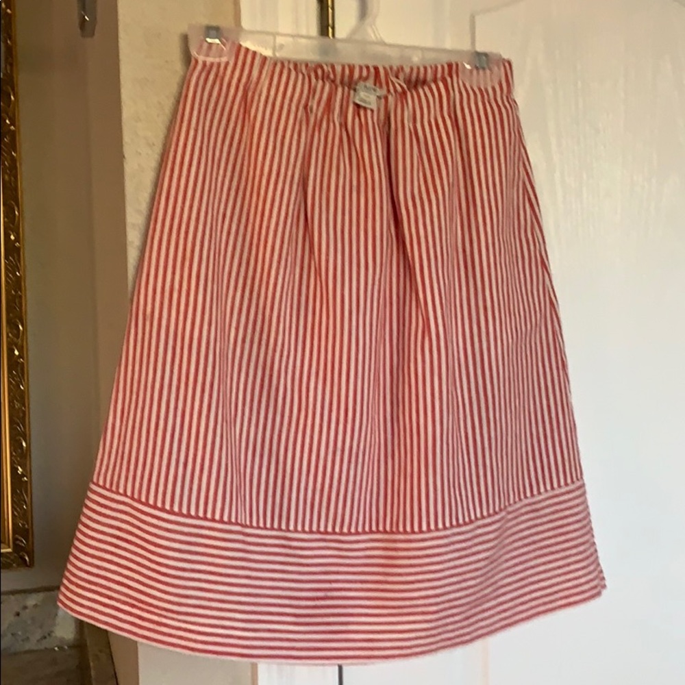 Red stripe cotton skirt